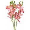 Květina Umělá orchidej růžováá 39 cm, svazek 3 ks