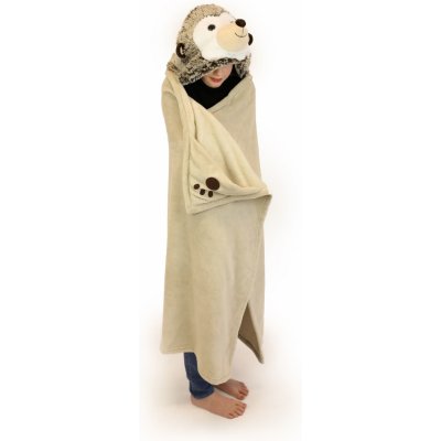 Cozy Noxxiez BL810 Ježek hřejivá deka s kapucí se zvířátkem a tlapkovými kapsami – Hledejceny.cz