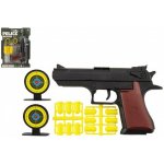 Teddies pistole špuntovka 17cm plast + náboje 12ks + terč 2ks na kartě – Zboží Mobilmania