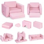 ECOTOYS Dětská modulární pohovka DIY 8 dílů růžová – Sleviste.cz