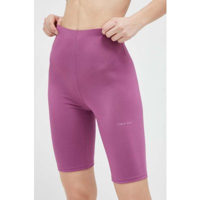 Calvin Klein Tréninkové šortky Performance Essentials hladké high waist fialová