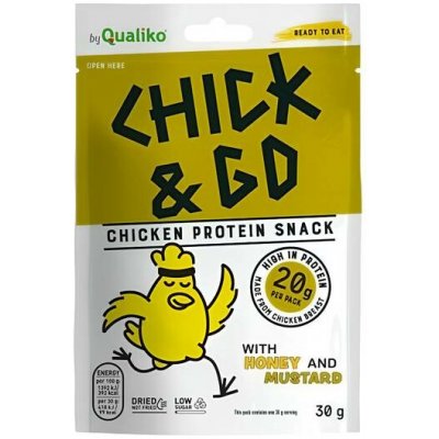 Chick&Go Sušené kuřecí plátky s medem a hořčicí 30 g – Zboží Mobilmania