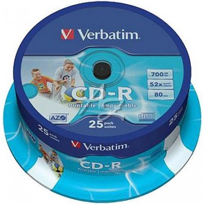 CD-R VERBATIM/25ks 52x Print,cake box