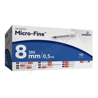 Embecta Micro-Fine U-100 inz.střík.8mm 0.5ml 100 ks – Zboží Dáma