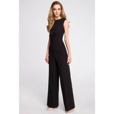 S115 Wide leg jumpsuit black – Zboží Mobilmania