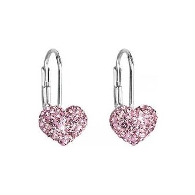 Pavona Dívčí stříbrné náušnice srdíčka s krystaly Crystals from Swarovski Rose 31125.3 ROSE – Hledejceny.cz