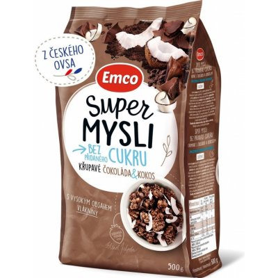 Emco Super mysli bez přidaného cukru čokoláda a kokos 500 g – Zboží Dáma