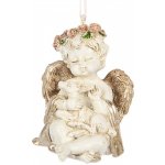 Clayre & Eef Béžovo-zlatá antik vánoční závěsná dekorace andílek Angel - 5*4*6 cm – Hledejceny.cz