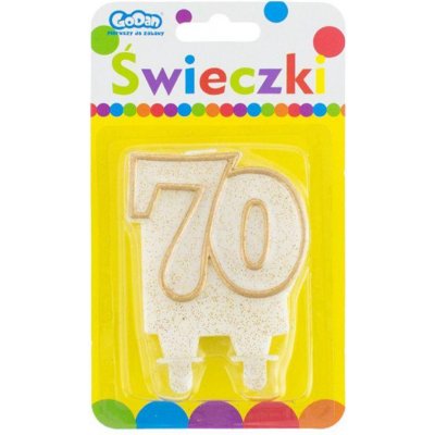 Godan Dortová svíčka číslo 70 zlatá – Zboží Dáma
