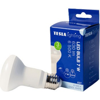 Tesla Lighting LED žárovka Reflektor R63, E27, 7W, 230V, 630lm, 25 000h, 6500K studená bílá, 180st