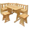 Jídelní stůl Drewmax NR102 dřevěná rohová lavice set masiv borovice