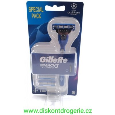 Gillette Mach3 Turbo Champions League + 4 ks hlavic – Hledejceny.cz