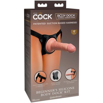 Elite King Cock Beginner's strap on dildo with harness natural