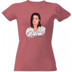 Tričko s potiskem Michael Jackson dámské Pudrově růžová – Zboží Dáma