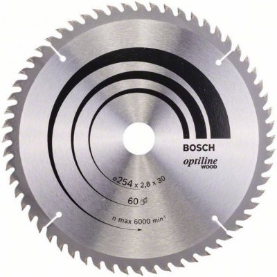 Bosch 2608640444 Pilový kotouč Optiline Wood 254 x 30 x 2,8 mm, 60