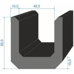 05354091 Pryžový profil tvaru "U", 65x65/45mm, 70°Sh, EPDM, -40°C/+100°C, černý | Zboží Auto