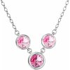 Náhrdelník Evolution Group Stříbrný se Swarovski krystaly růžový kulatý 32033.3 Rosa