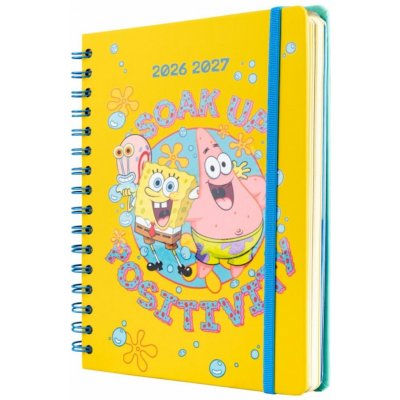 CurePink AEESVA52608 A5 týdenní 2026/2027 Spongebob v kalhotách – Zboží Živě