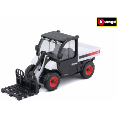 Bburago BOBCAT TOOLCAT 5600 W/ PALLET FORK WHITE & BLACK DIECAST