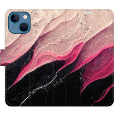 Pouzdro iSaprio Flip s kapsičkami na karty - BlackPink Marble Apple iPhone 13 mini – Zboží Mobilmania