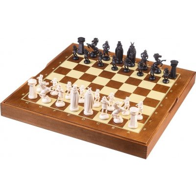 Dřevo plastové šachy Viking - černo / bílé velké – Zboží Živě