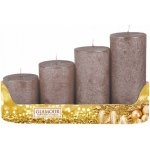 NOHEL GARDEN Adventní svíčky stupňovité rustikální metalické měděné 4 ks – Hledejceny.cz