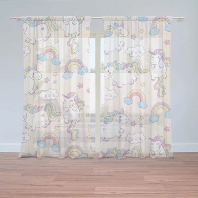 SABLIO Záclony Jednorožci: 2ks 150x250cm – Hledejceny.cz
