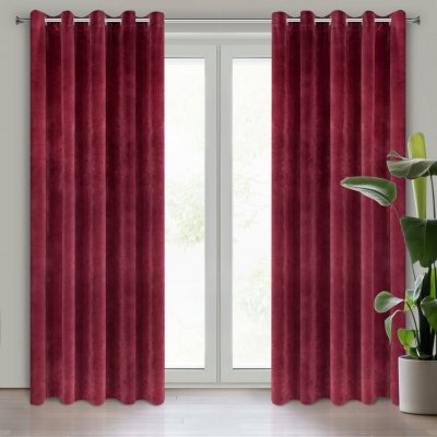 EUROFIRANY ZATEMŇOVACÍ ZÁVĚS NA KROUŽCÍCH VILLA 140X250 CM BORDOVÁ – Hledejceny.cz