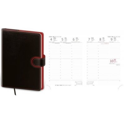 Flip A5 Týdenní 2026 černo/červená – Sleviste.cz