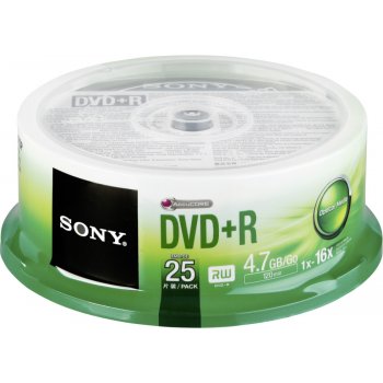 Sony DVD+R 4,7GB 16x, cakebox, 25ks (25DPR47SP)