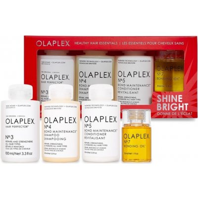 Olaplex Retail holiday šampon No. 4 100 ml + kondicionér No. 5 100 ml + intenzivní kúra No. 3 100 ml + olej No.7 30 ml dárková sada