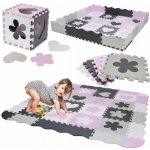 ISO Kontrastní pěnové puzzle 30 x 30 cm 36 ks černo šedo bílo růžové – Zboží Dáma