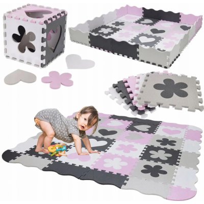 Nils Fun Dětská pěnová puzzle podložka MD03 růžová 36 dílů – Zboží Dáma