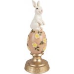 Clayre & Eef Dekorace králík na květovaném vajíčku - Ø 10*26 cm – Hledejceny.cz