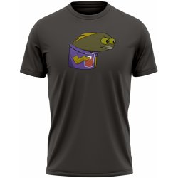 MemeMerch tričko Long Neck Fish dark grey