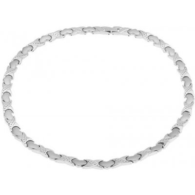 Šperky eshop Magnetický z oceli stříbrná barva články X srdíčka S70.14 – Zboží Mobilmania