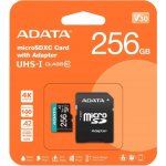 ADATA MicroSDXC 256 GB AUSDX256GUI3V30SA2-RA1 – Zboží Živě