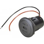 ProCar Power USB-C vestavná zásuvka PD/QC EV nebo LED max. 50 W. Proudová zatížitelnost (max.)=3 A 12 nebo 24 V/DC