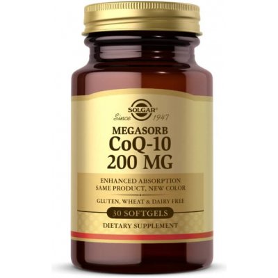 Solgar Megasorb CoQ-10, 200 mg, Koenzym Q10, 30 měkkých kapslí