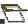 Střešní okno SKYLIGHT Střešní okno plastové 55x78 (550x780 mm) bílé s hnědým oplechováním