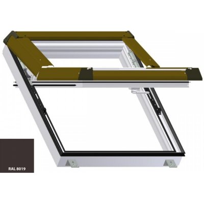 SKYLIGHT Střešní okno plastové 55x78 (550x780 mm) bílé s hnědým oplechováním – Hledejceny.cz