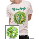 CurePink tričko Rick And Morty: Portal Back bílé – Zboží Mobilmania