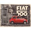 Obraz Retro cedule plech 30 x 40 cm Fiat 500 (Retro)