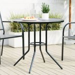 OMAXI 642104 Terasový stůl kulatý antracitový Ø 80 x 72,5 cm ocel – Hledejceny.cz
