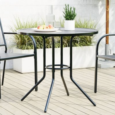 OMAXI 642104 Terasový stůl kulatý antracitový Ø 80 x 72,5 cm ocel – Hledejceny.cz