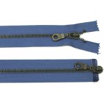 WICO Kovový zip no.5 rozepínací dvoucestný 75cm (staromosazné zoubky) - více barev Barva: Modrá – Hledejceny.cz