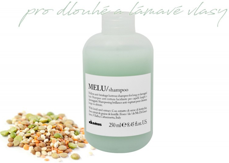 Davines Melu Lentil Seed jemný šampon pro poškozené a křehké vlasy Mellow Anti-Breakage Lustrous Shampoo for Long or Damaged Hair 250 ml