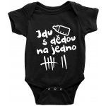 Dětské BODY Jdu s DĚDOU na jedno potisk Bílá bodýčko ČERNÉ – Hledejceny.cz