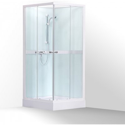 Roth Čtvercový sprchový box PETRA NEW 80 cm Bílá Sklo TRANSPARENT 4000722 – Zboží Mobilmania