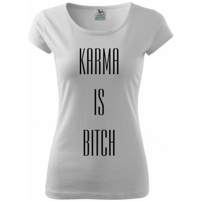 Karma nápis velký Pure dámské triko bílá – Zboží Mobilmania